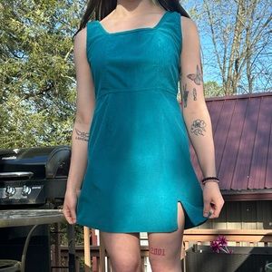 turquoise corduroy dress 👗